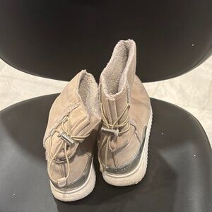 COLE HAAN Gray and Silver Ankle Boots - worn - size 9B